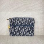 Dior Travel Kit Pouch Canvas Oblique Blue GHW