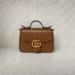 Gucci Mini Marmont Top Handle  Geometric Caramel GHW