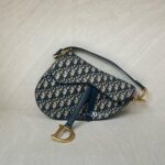 Dior Saddle Medium Canvas Blue Oblique GHW