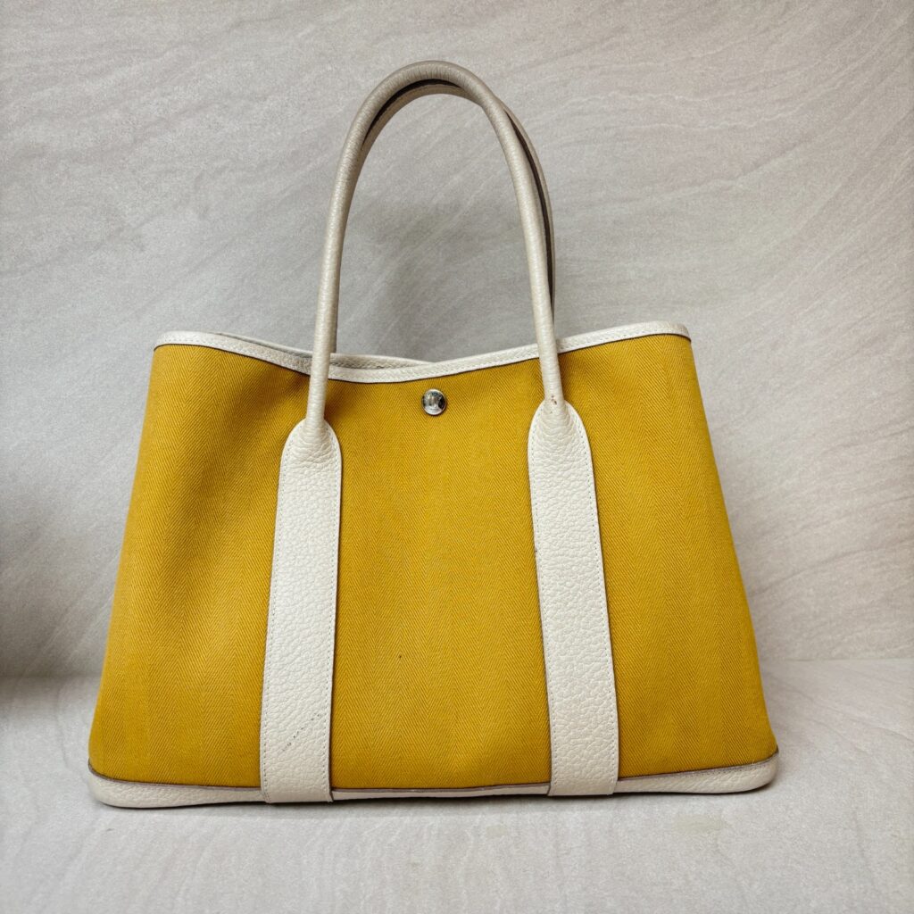 Hermes Garden Party 36 Negonda Canvas Craie Jaune PHW