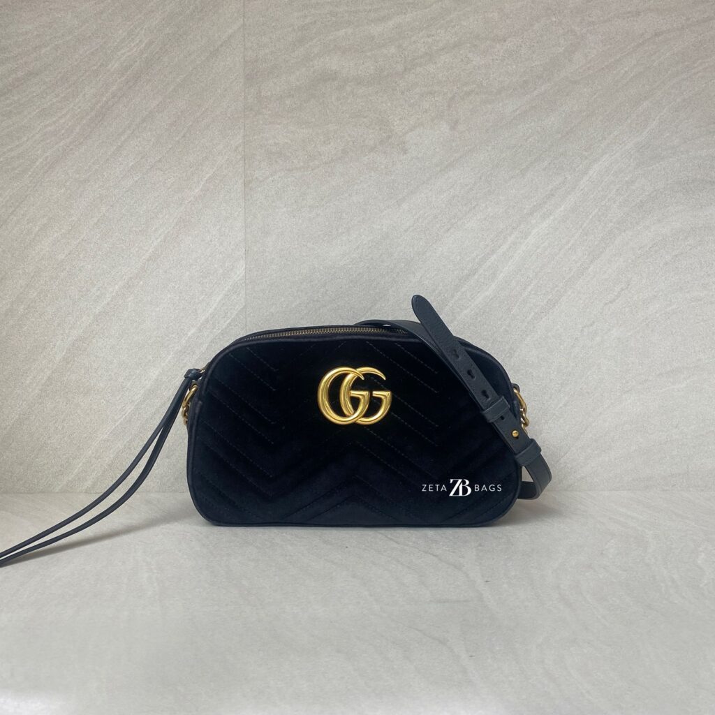 Gucci Marmont Camera Small Velvet Black GHW