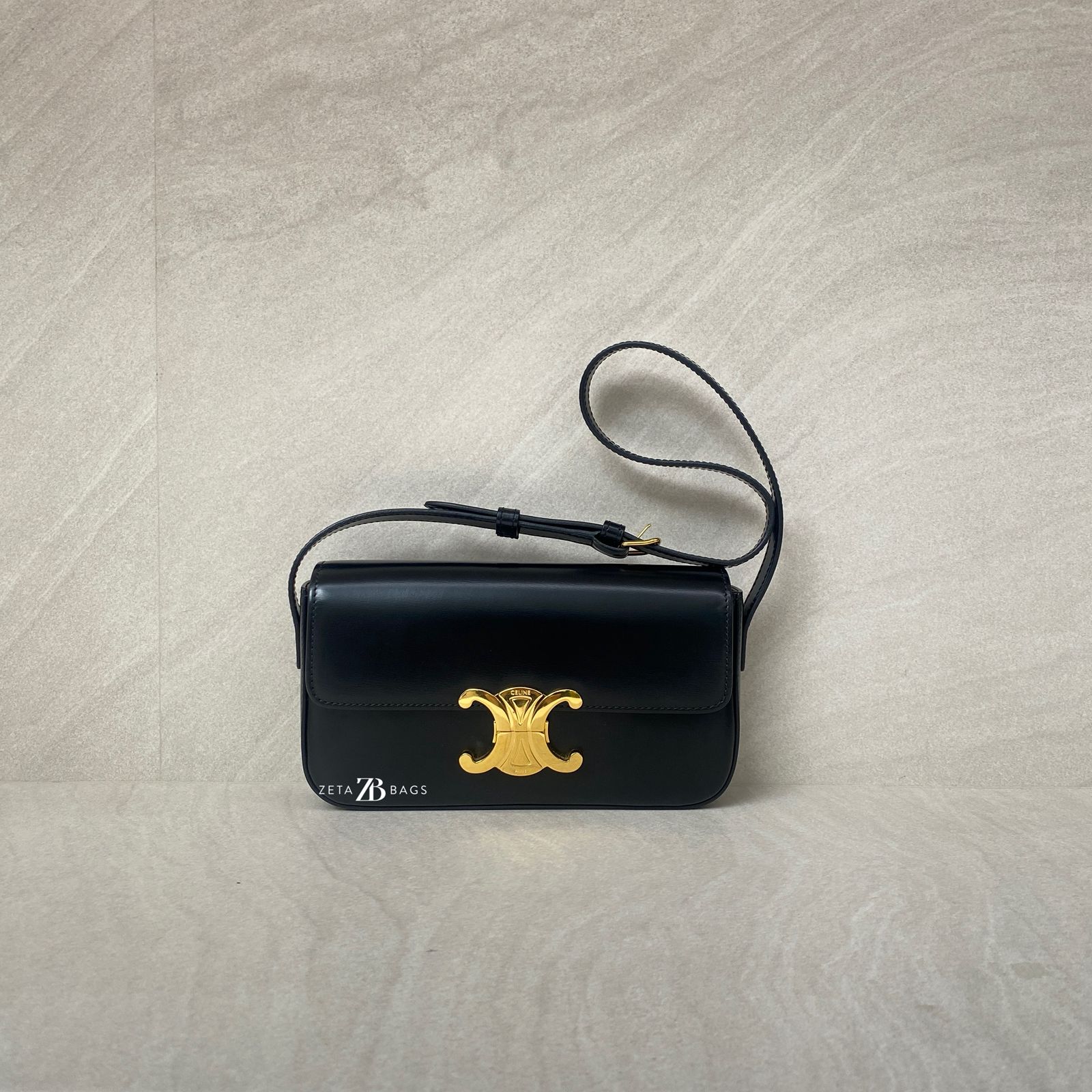 Celine Triomphe Black GHW