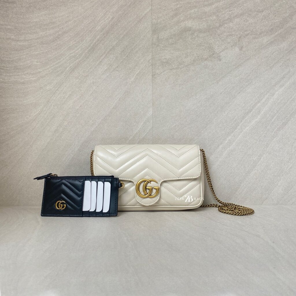 Gucci GG Marmont Mini White Matelasse GHW