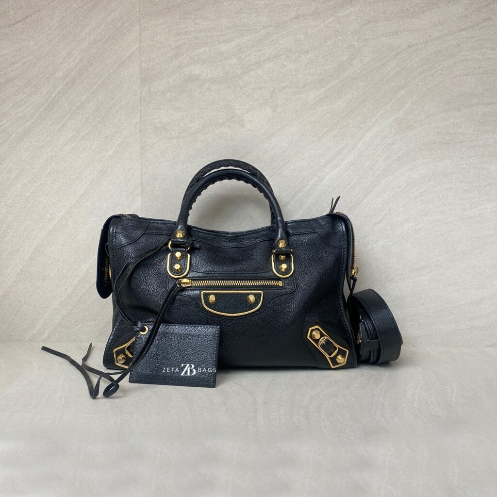 Balenciaga Small City Edge Chevre Black GHW