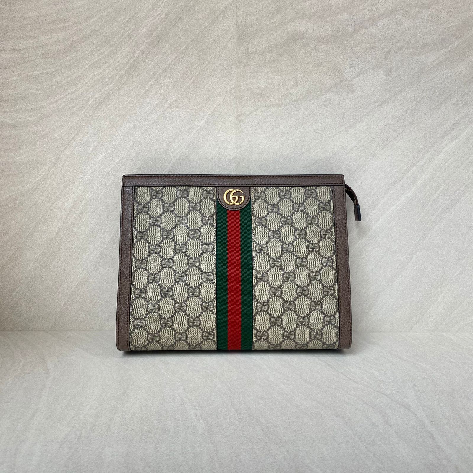 Gucci Ophidia Pouch GG Supreme Brown GHW
