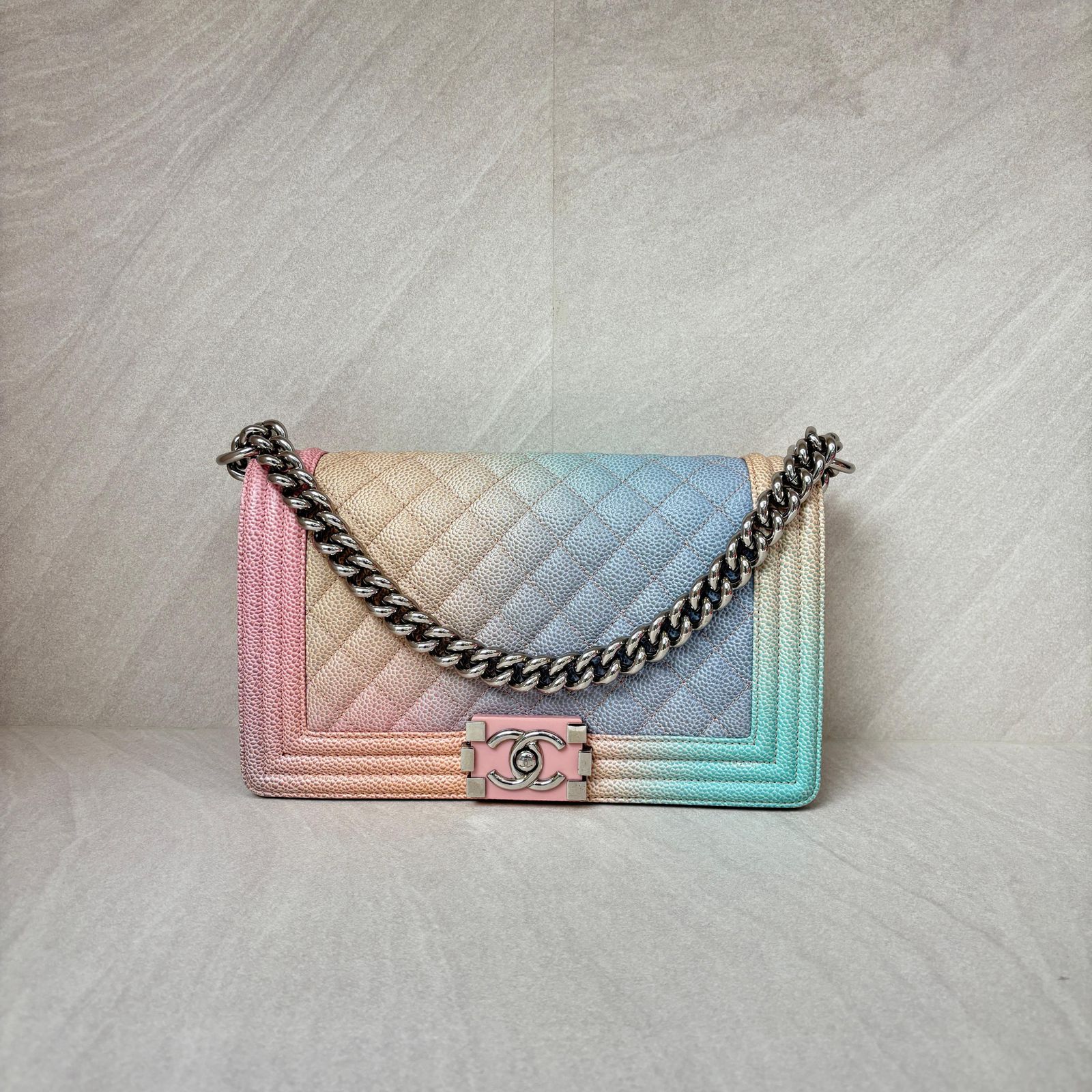 Chanel Boy 25 Caviar Rainbow