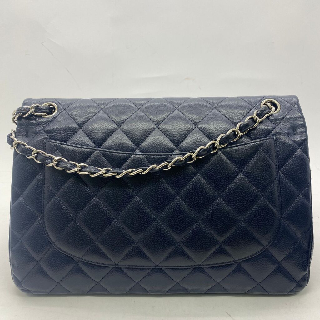 Chanel Jumbo Classic Double Caviar Navy SHW