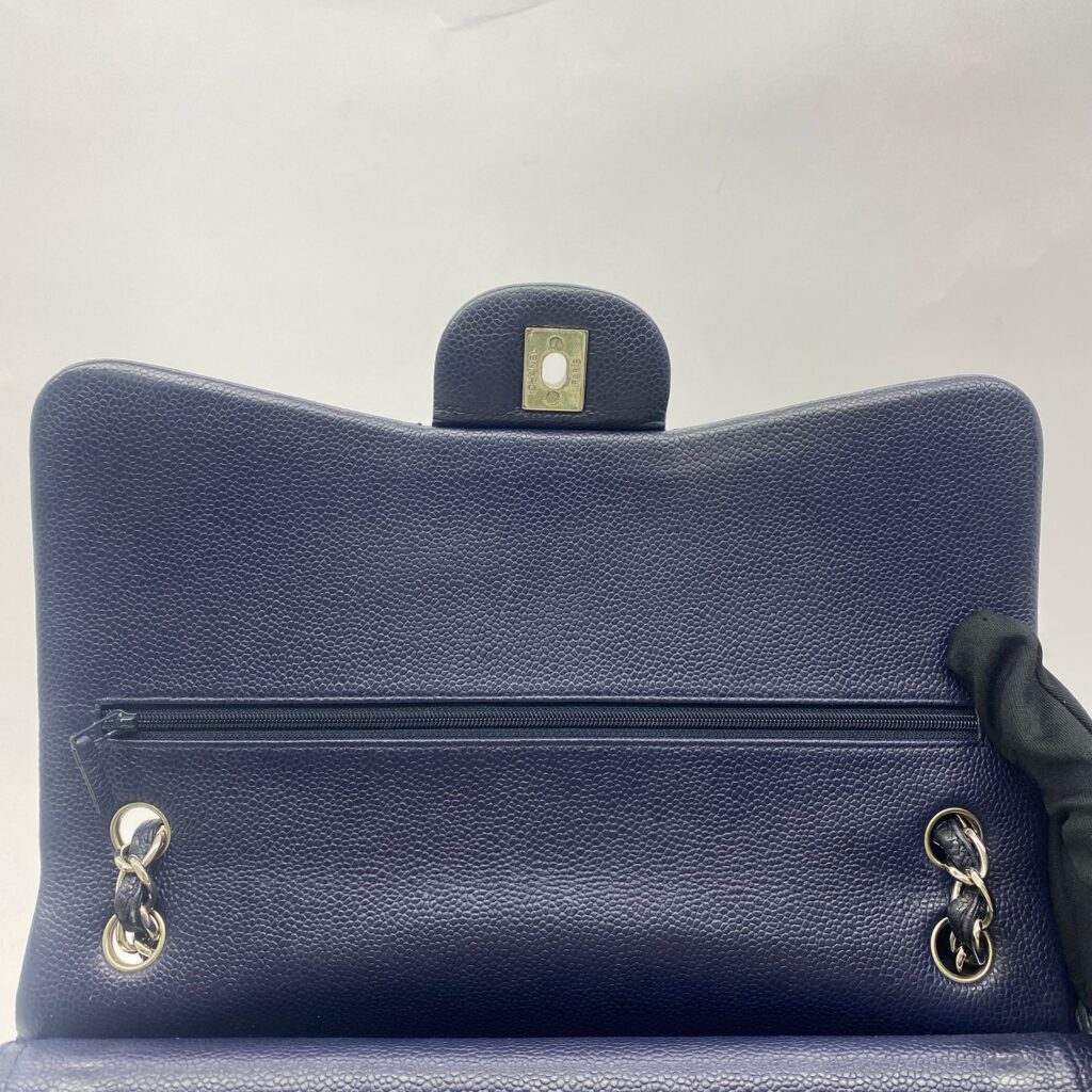 Chanel Jumbo Classic Double Caviar Navy SHW