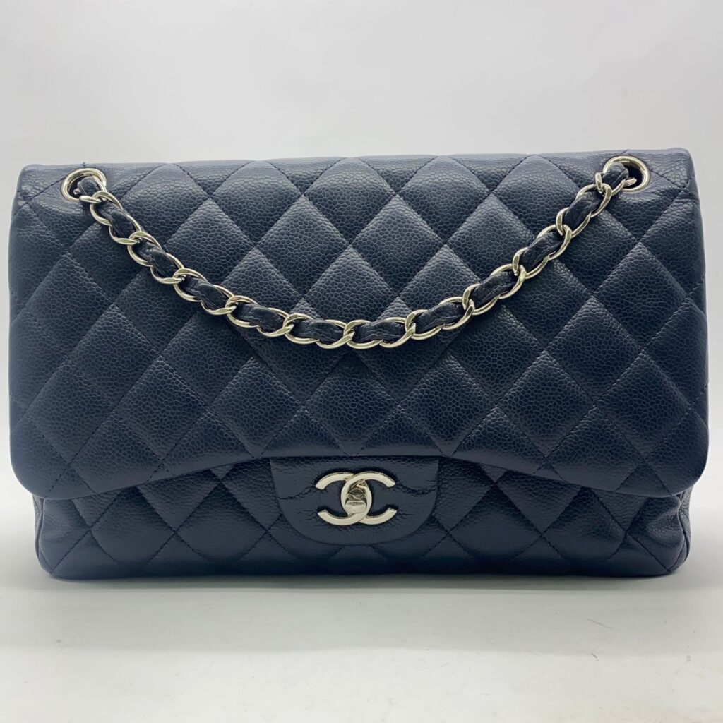 Chanel Jumbo Classic Double Caviar Navy SHW
