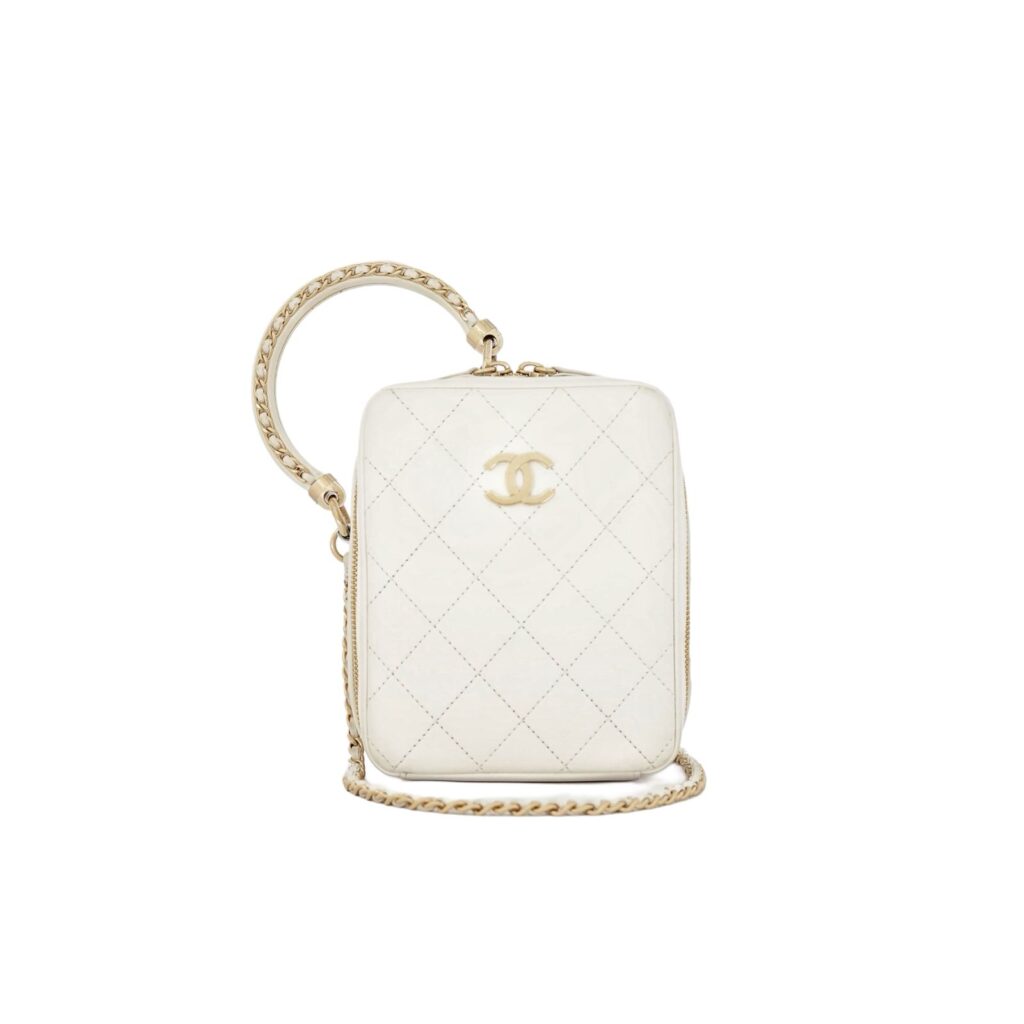 Chanel Vertical Camera Case White LGHW