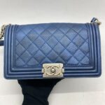 Chanel Boy Medium Blue Perforated SHW
