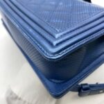 Chanel Boy Medium Blue Perforated SHW
