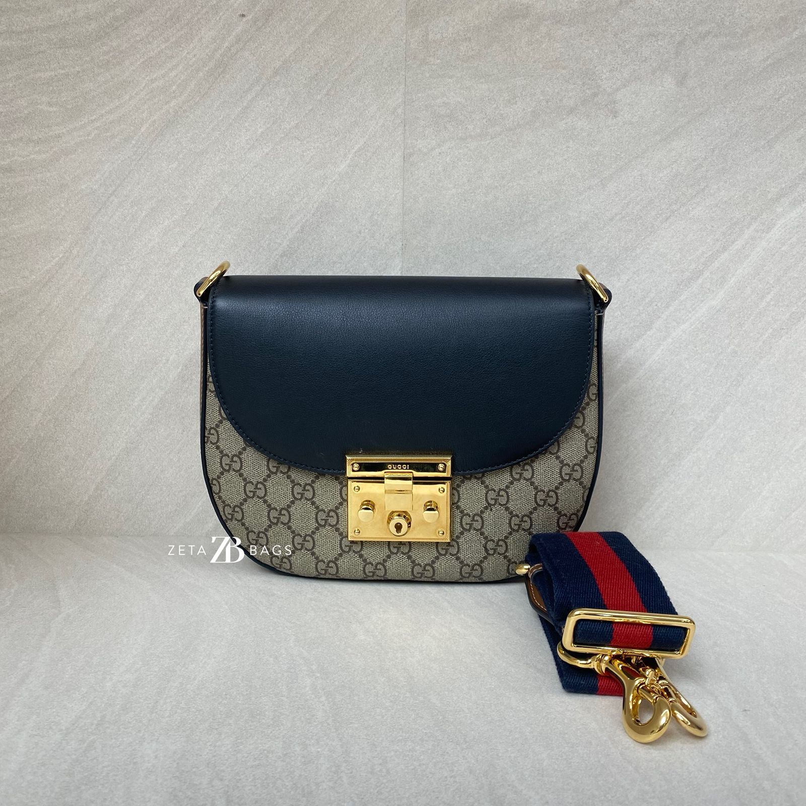 Gucci Web Padlock GG Supreme Brown Black GHW