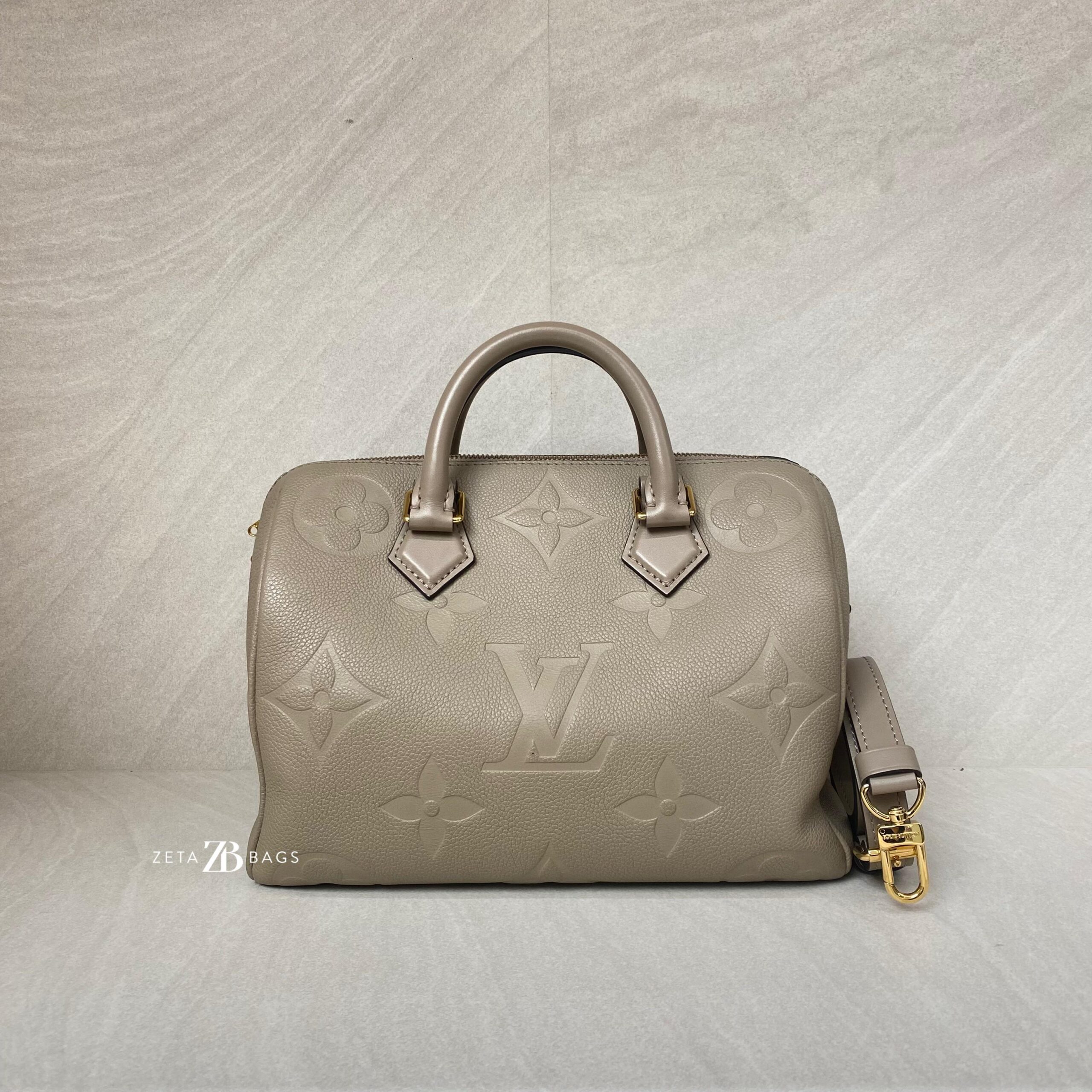 Louis  Vuitton Speedy Bandou 25 Monogram Empreinte Tourterelle GHW
