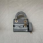 Dior Lady D-Lite Mini Canvas Black White GHW