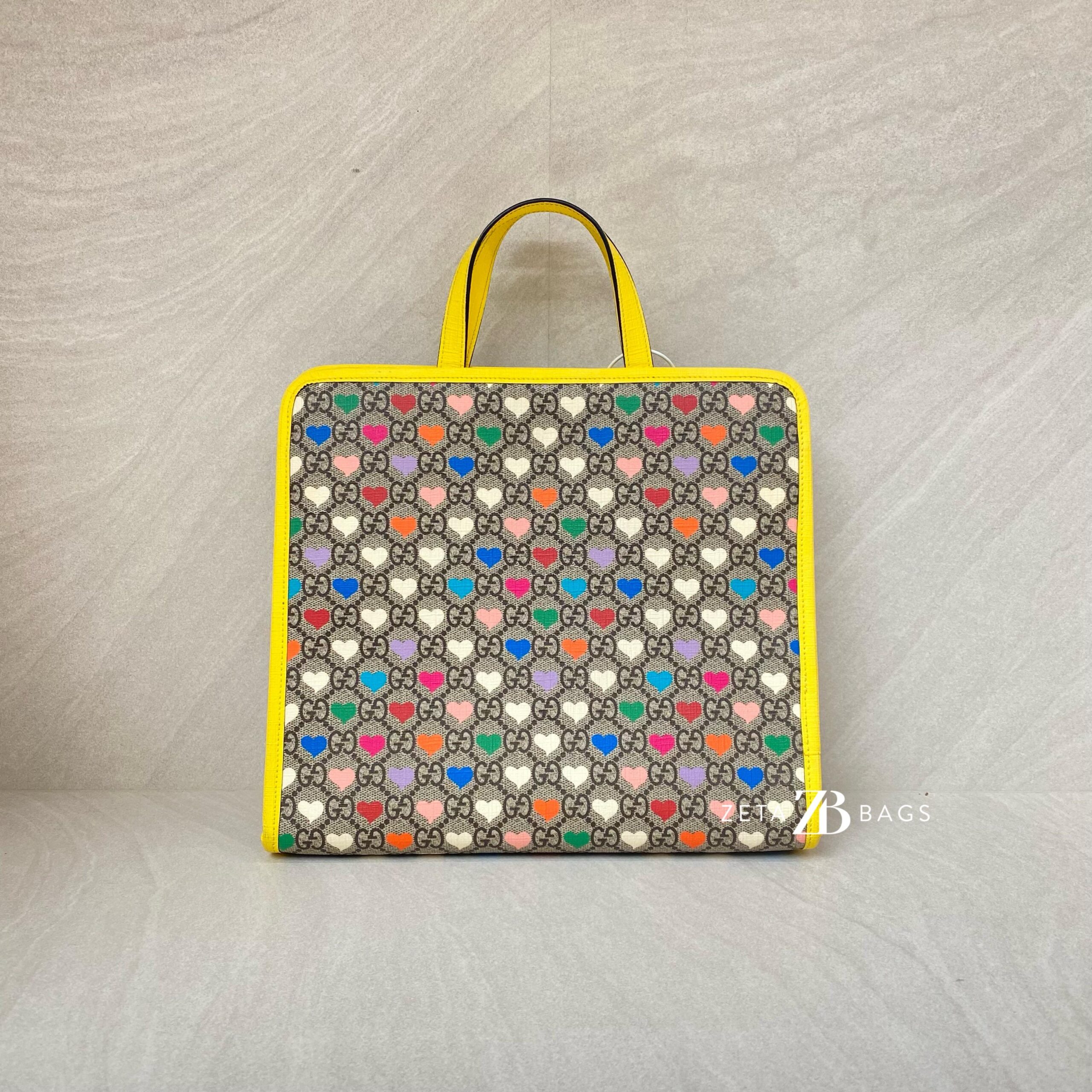 Gucci Shoulder 2 Way Top Supreme Canvas Yellow Heart