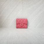 Chanel Classic Trifold Wallet Caviar Pink GHW