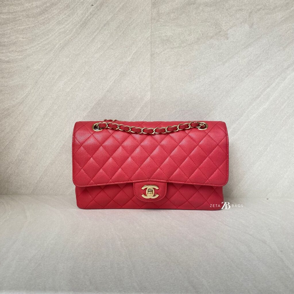 Chanel Classic Medium D Flap Caviar Pink GHW