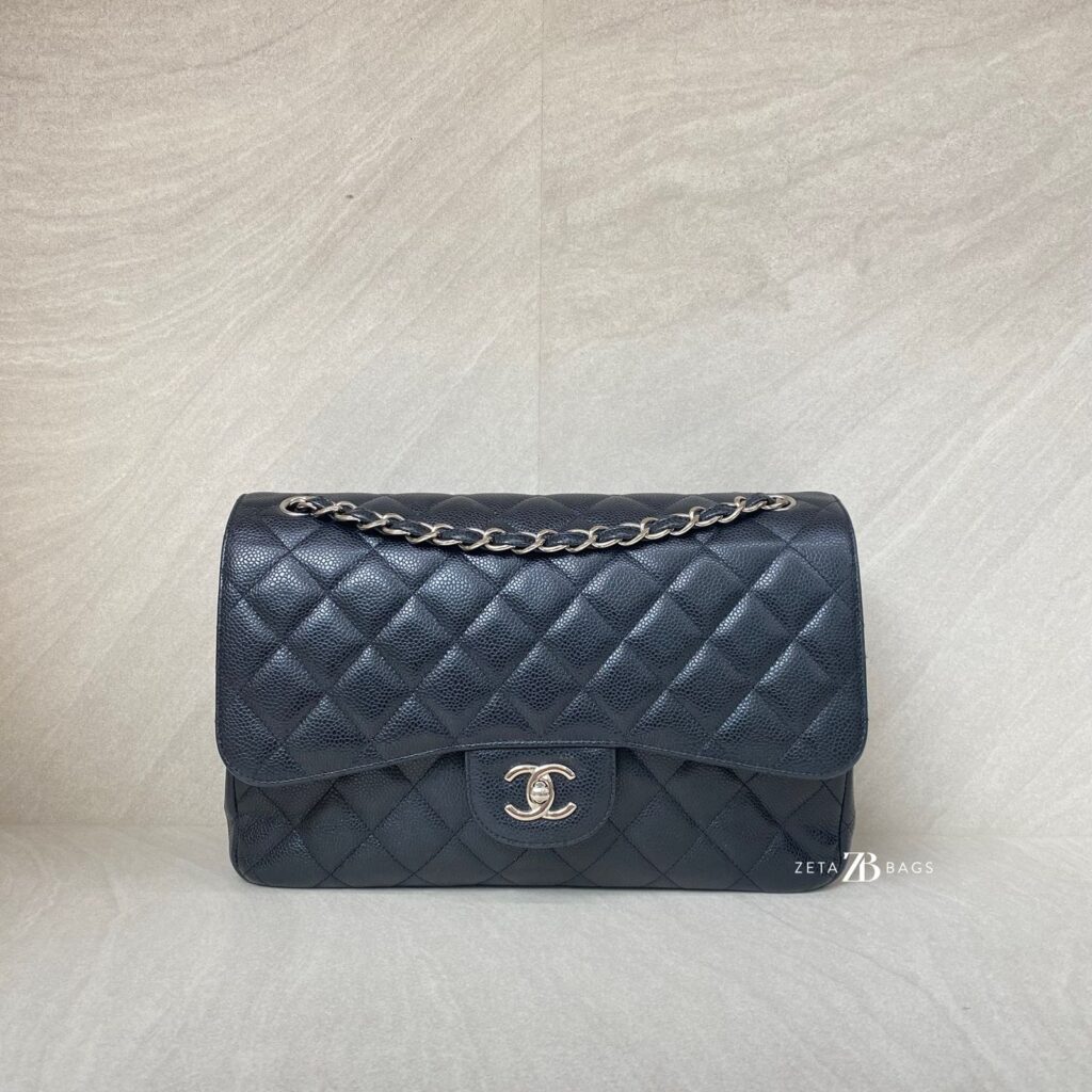 Chanel Jumbo Classic D Flap Caviar Black SHW