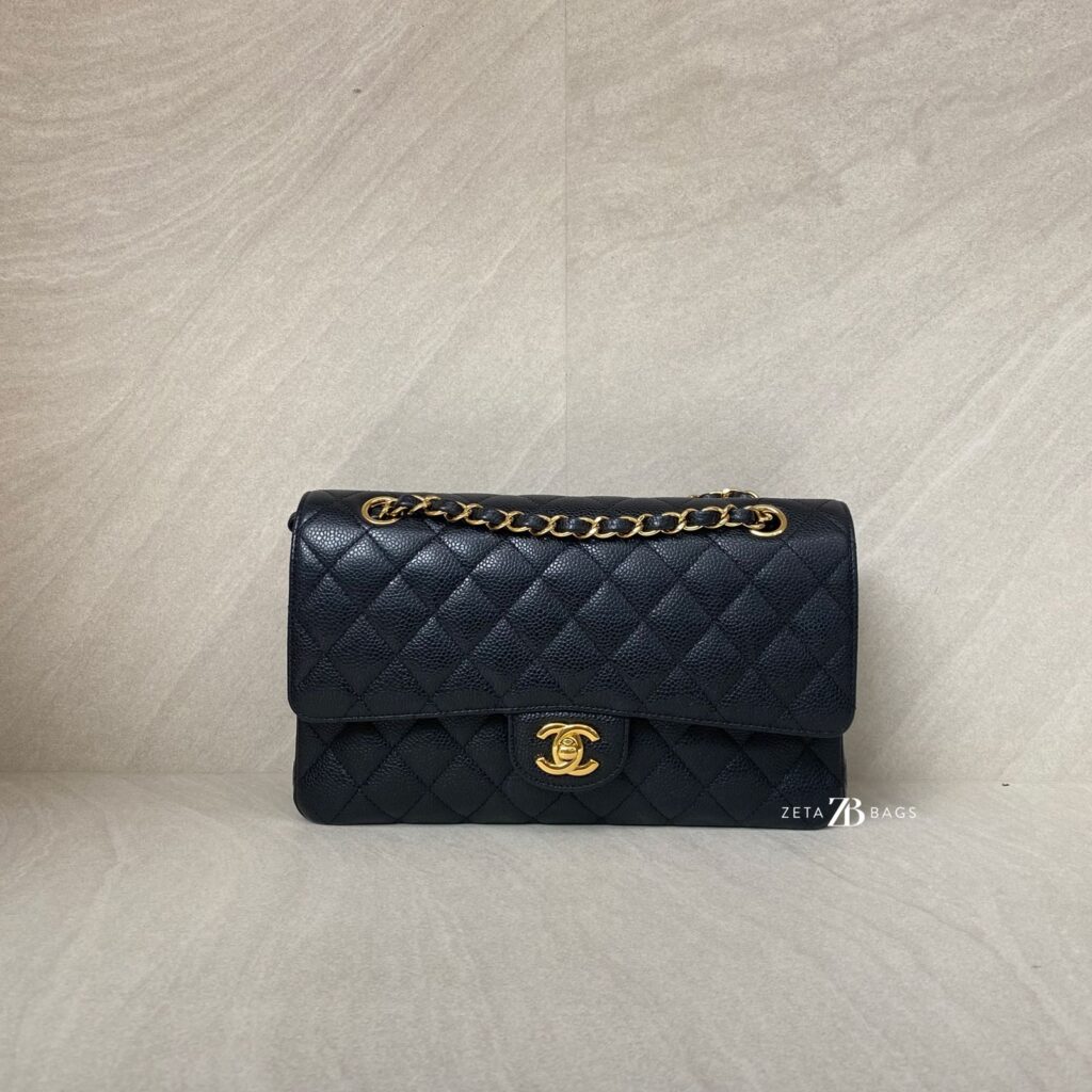 Chanel Medium Classic D Flap Caviar Black GHW