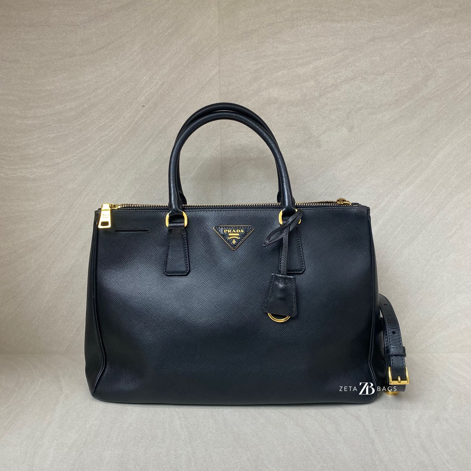 Prada Galleria Saffiano Lux Black GHW