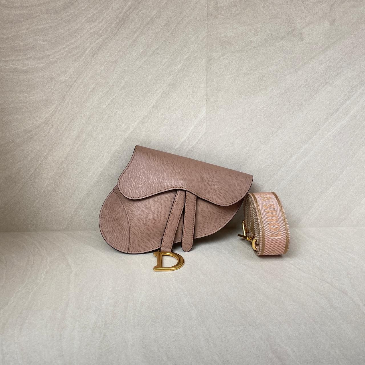 Dior Saddle Belt/Sling Grained Dusty Pink