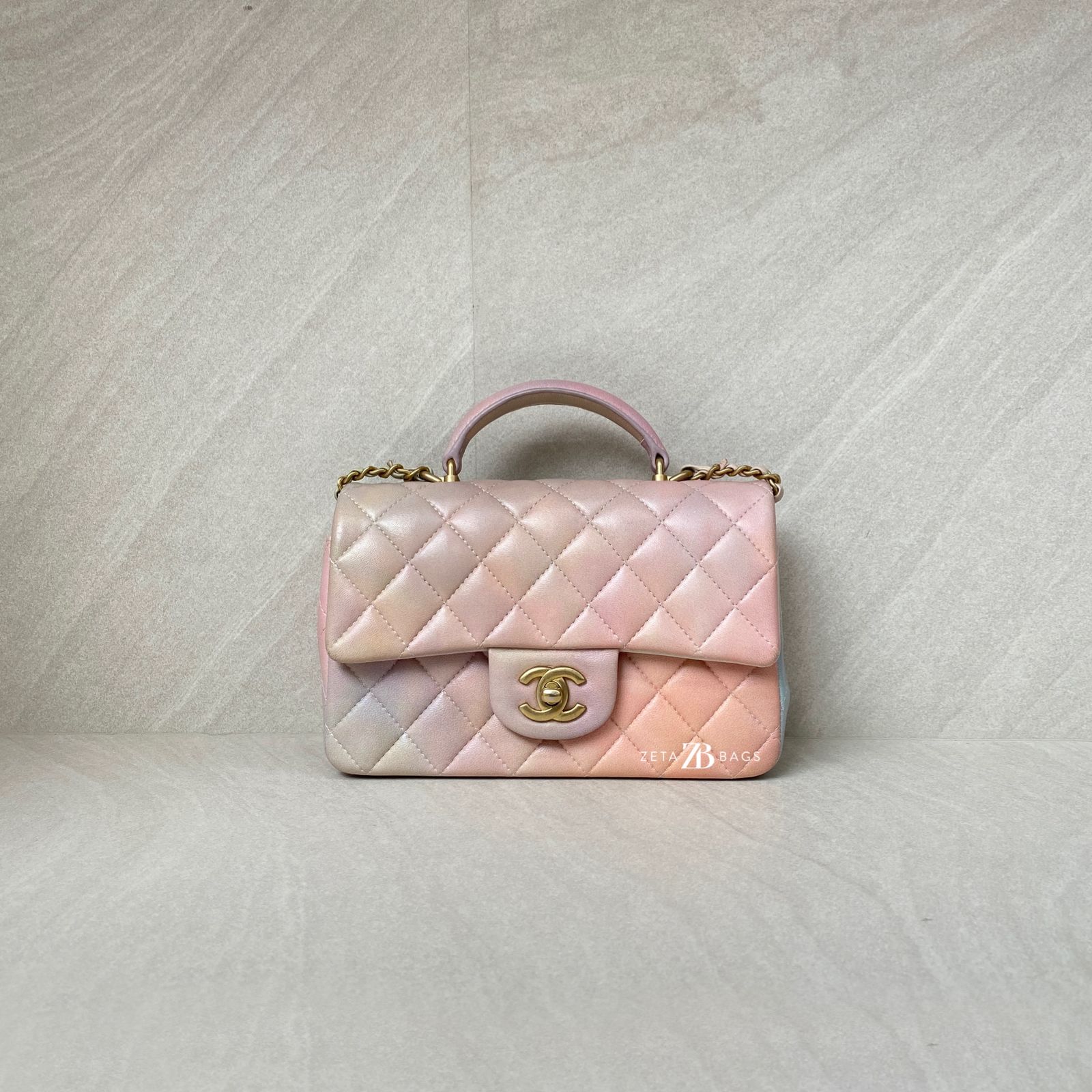 Chanel Mini Rectangle Top Handle Pink Unicorn GHW