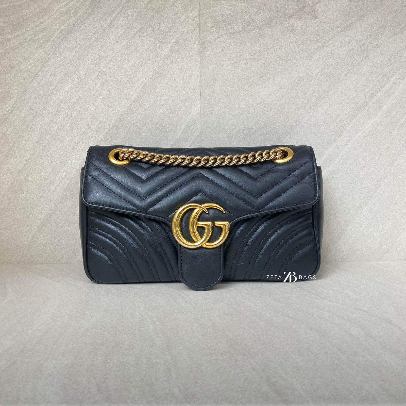 Gucci Marmont Flap Small Black GHW