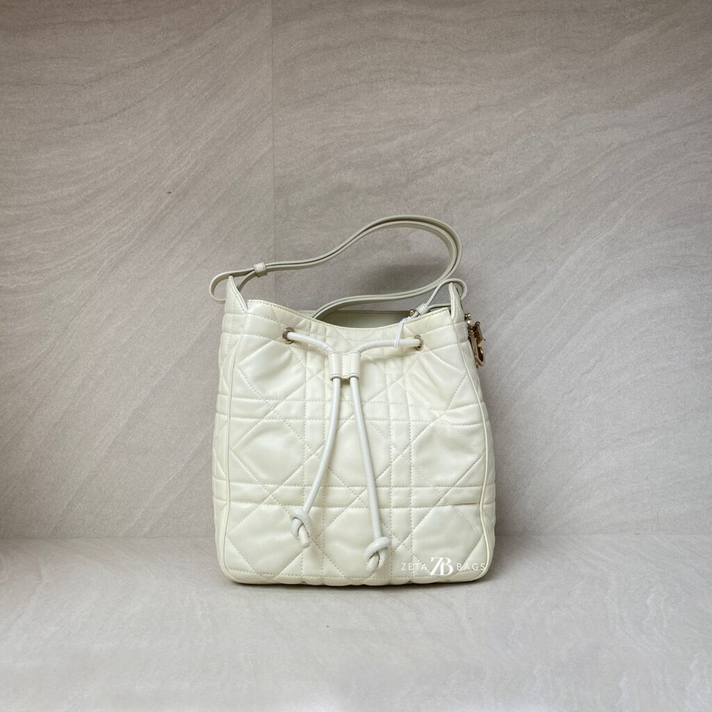 Dior D-Motion Bag White Macrocannage Lambskin GHW