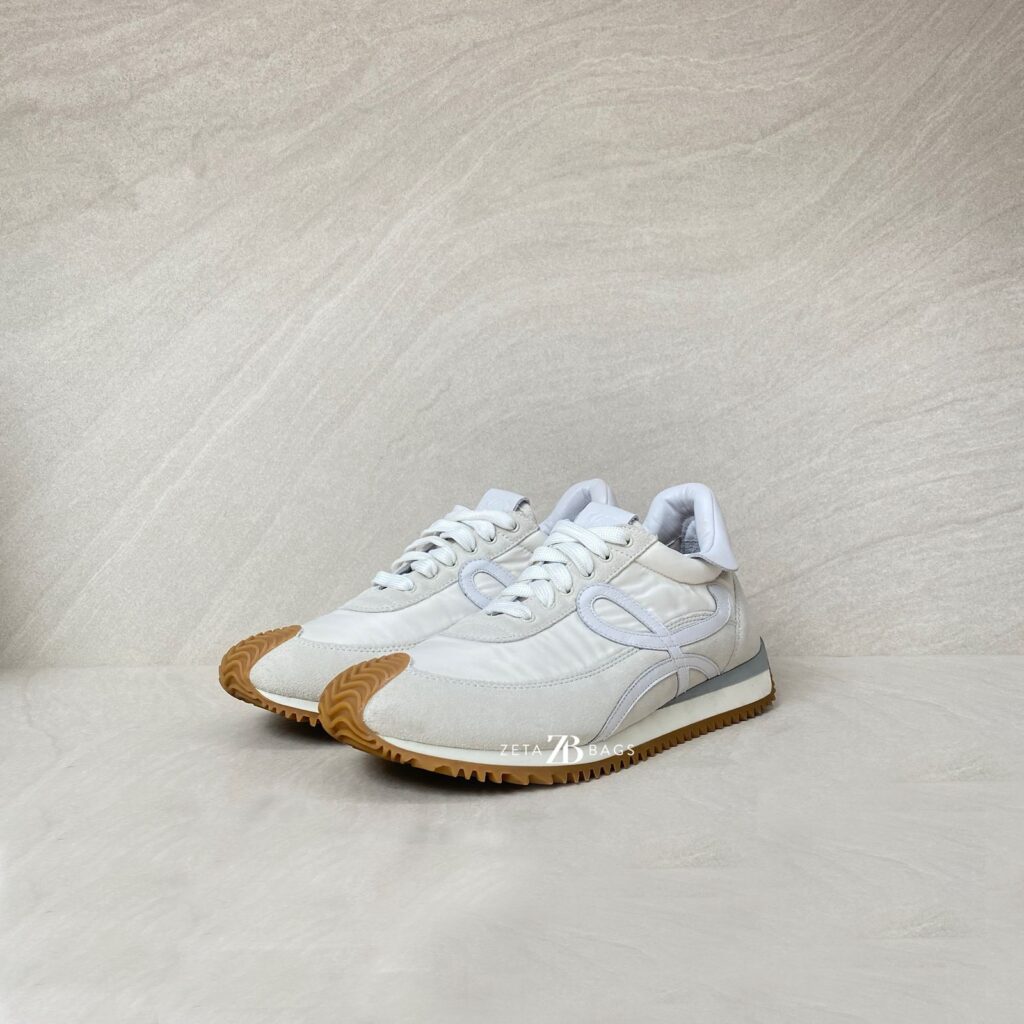 Loewe Flow Runner Suede Nylon Gold Blanc