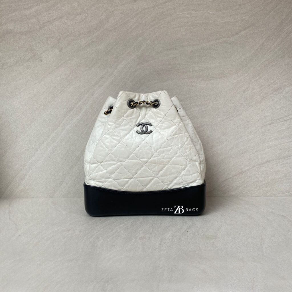 Chanel Gabrielle Small Backpack White Black