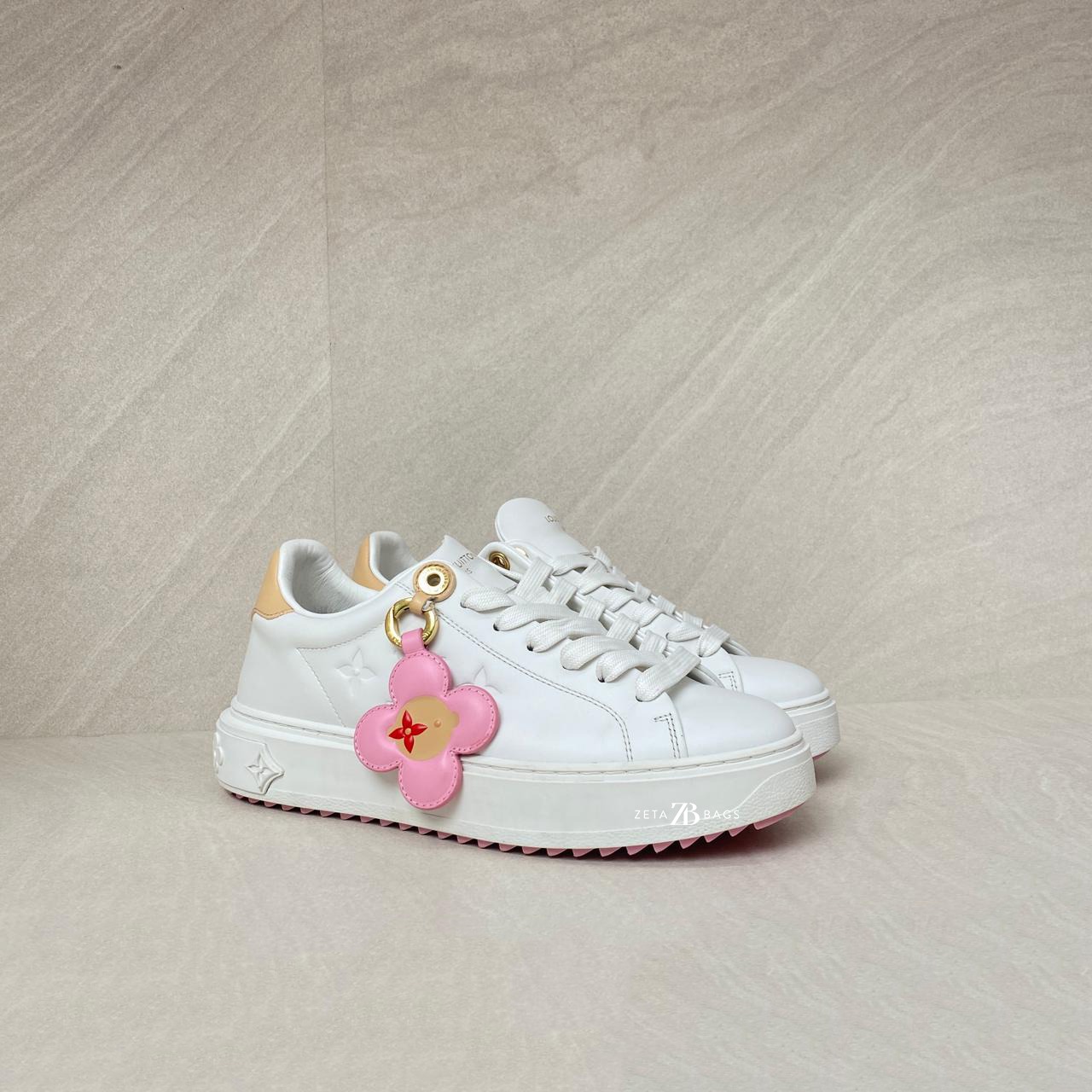 Louis Vuitton Time Out Sneakers White Pink Charm