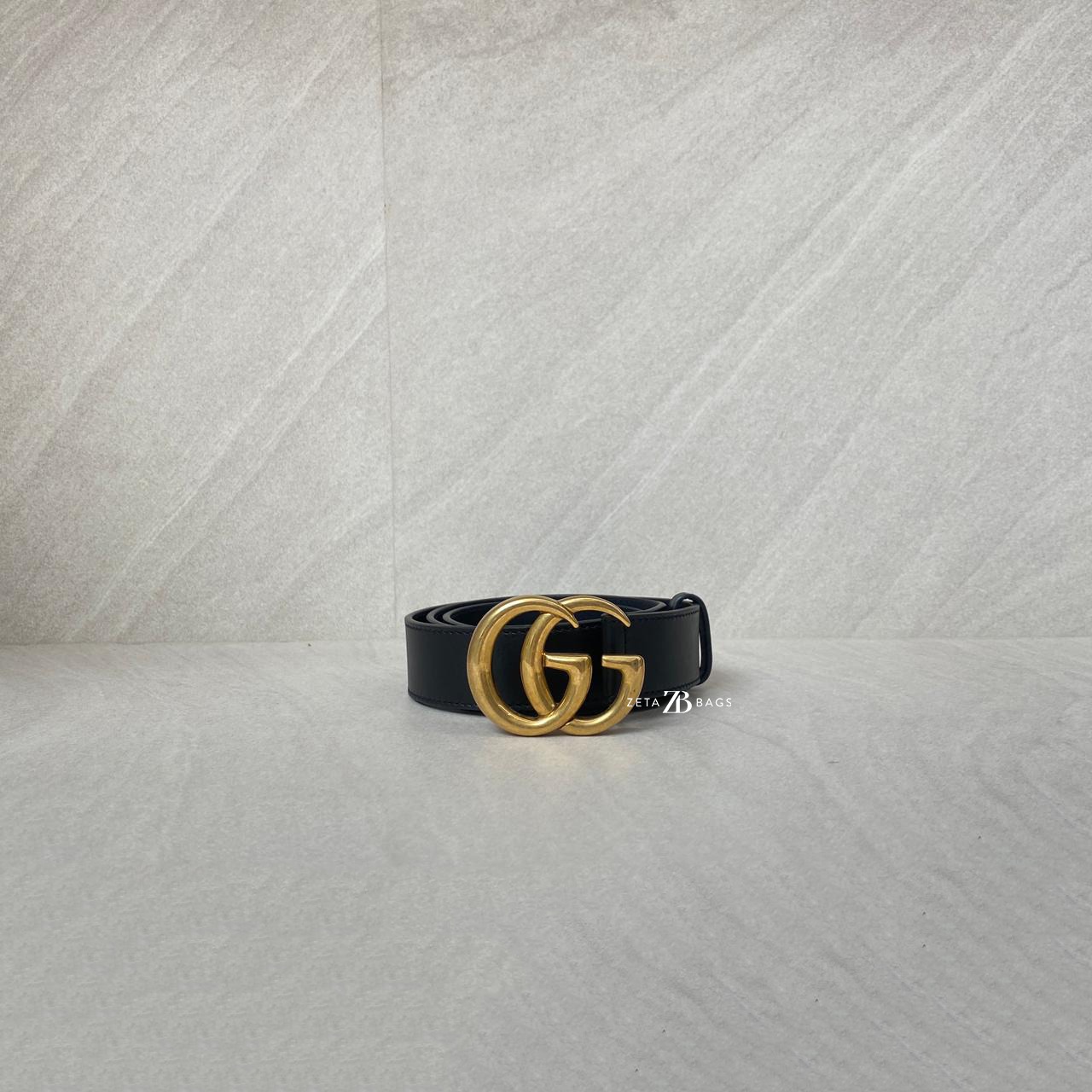 Gucci Belt Marmont GG 3 cm Black GHW