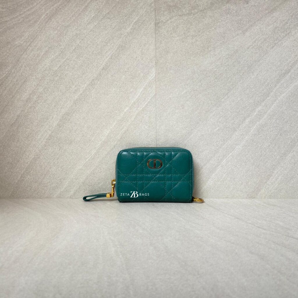 Dior Detachable Caro Zip Card Green GHW