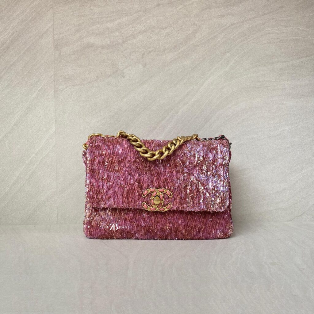 Chanel C19 Pink Sequins GHW SHW RHW