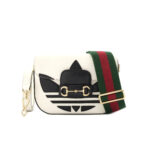 Gucci Horsebit Mini Bag X Adidas Leather White Black GHW