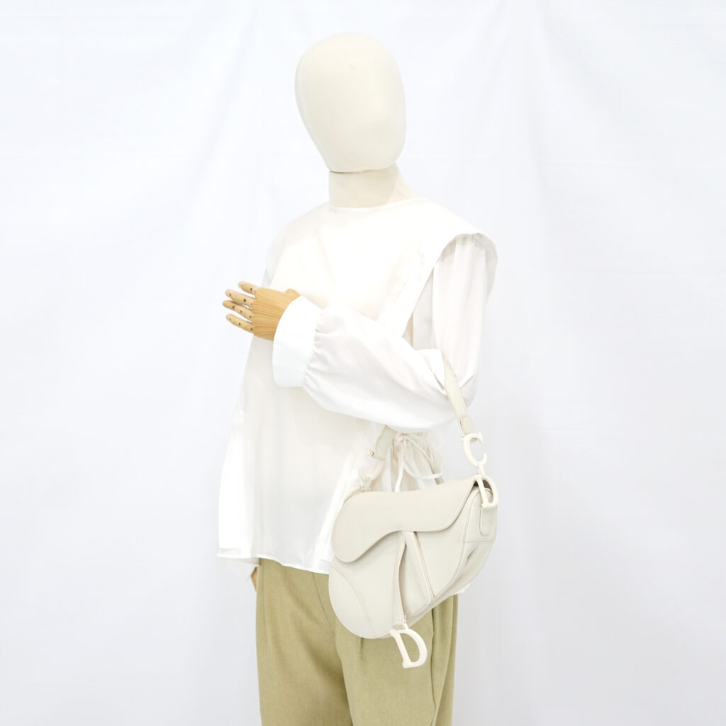 Dior Saddle Medium Leather All White Matte