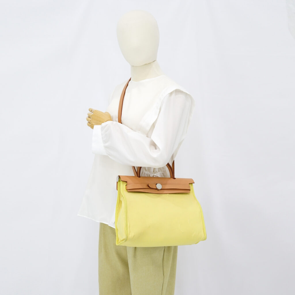 Hermes Herbag 31 Canvas Lime PHW