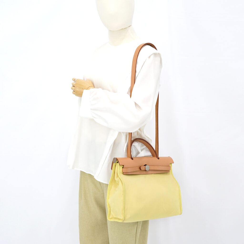 Hermes Herbag 31 Canvas Lime PHW