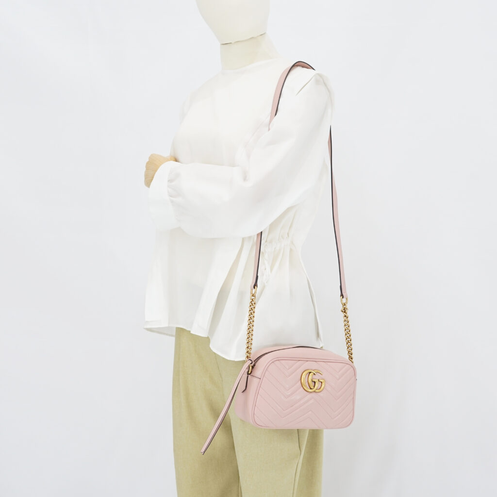 Gucci Marmont Camera Small Porcelain Rose GHW