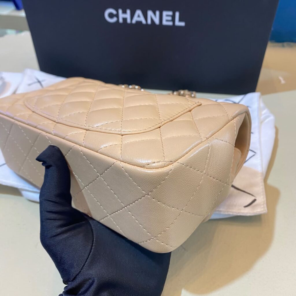 Chanel Mini Rectangle Beige Lambskin GHW