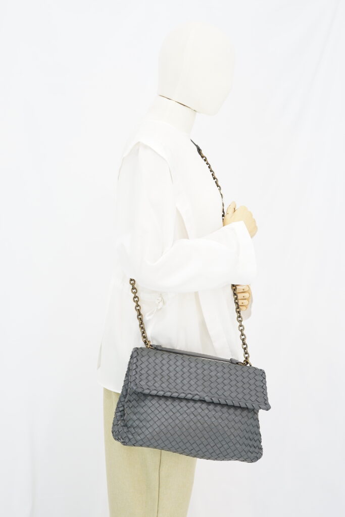Bottega Veneta Olimpia Medium Grey GHW