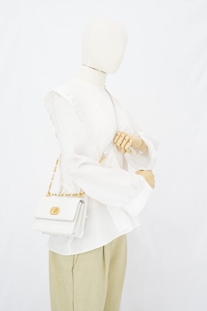 Dior Mini Miss Caro Lambskin White GHW