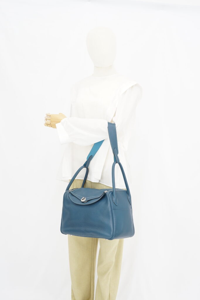 Hermes Lindy 34 Clemence Bleu Colvert/Turquoise Verso PHW
