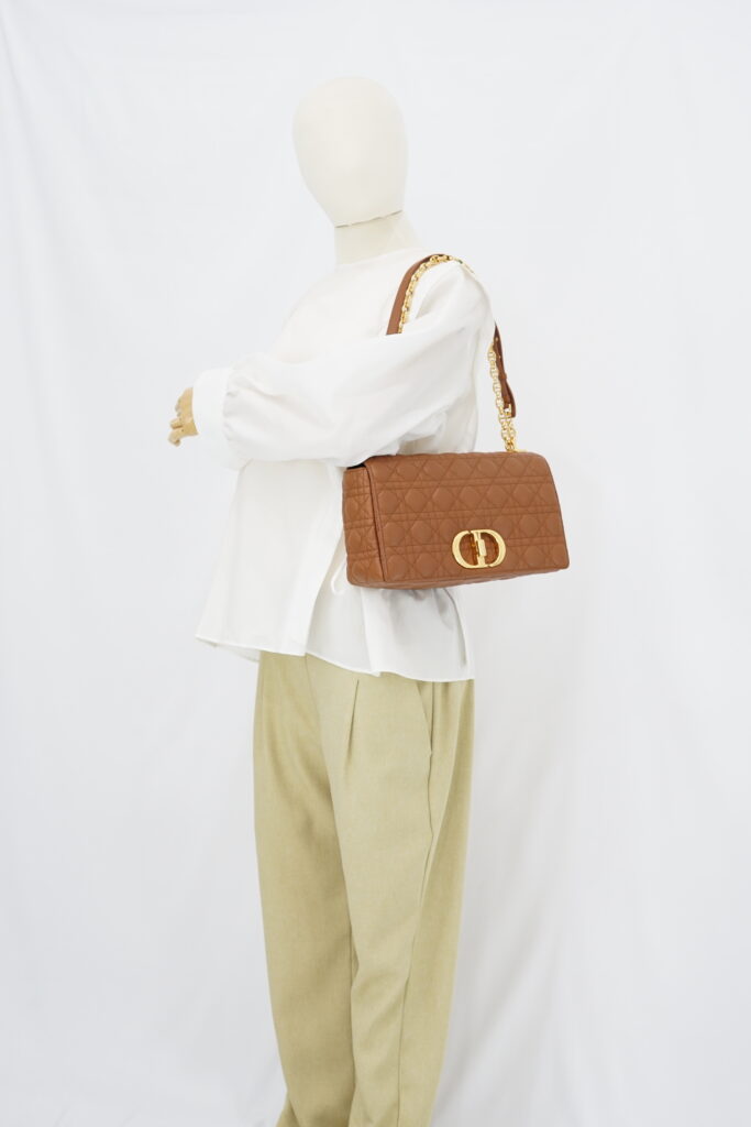 Dior Caro Medium Macrocannage Lambskin Caramel GHW