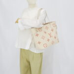 Louis Vuitton Neverfull MM Monogram Empreinte Creme Rose Trianon GHW