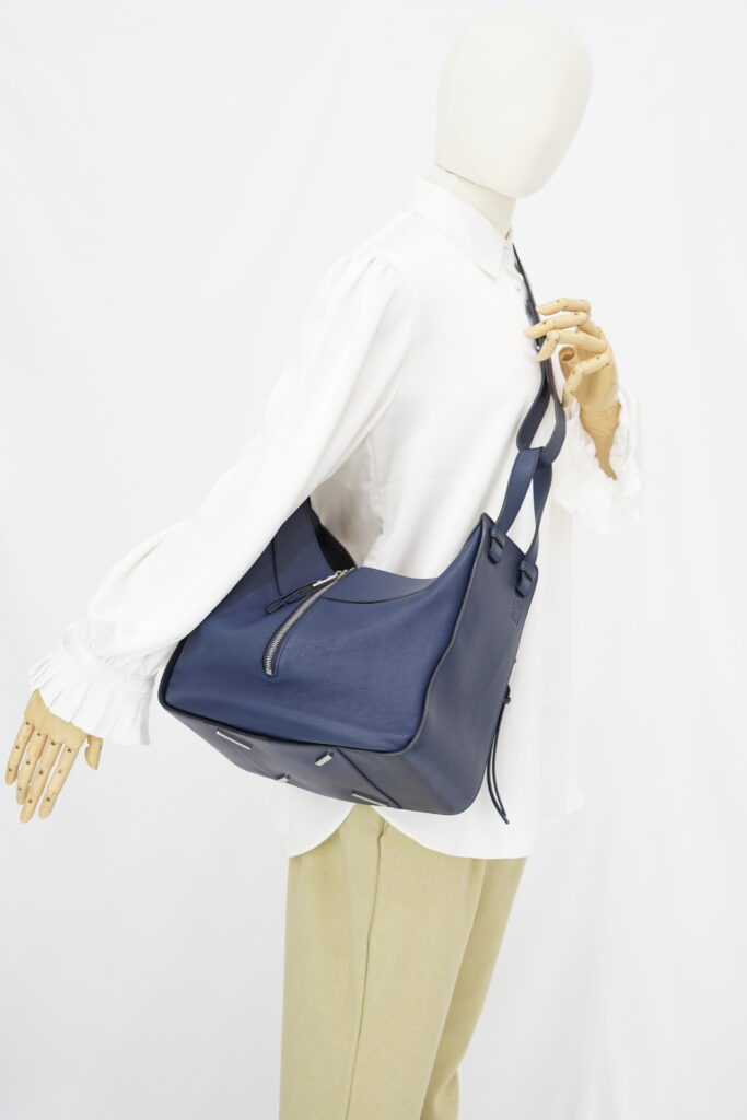 Loewe Hammock Medium Leather Blue Navy SHW