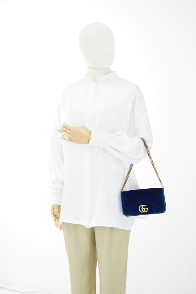 Gucci Marmont Mini Bag Velvet Blue GHW