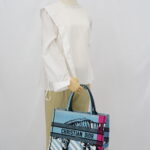 Dior Medium Book Tote Canvas Blue Jungle Pop