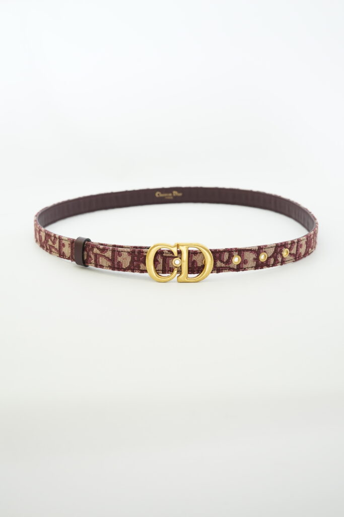 Dior Saddle Belt Oblique Canvas Bordeaux GHW